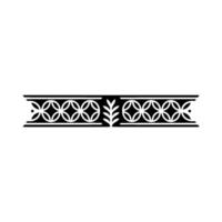 Geometric Black Border With Leaf Motif On White Background vector