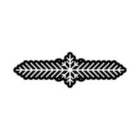 Minimalist Snowflake Element, Black On White, Geometric Holiday Decor vector
