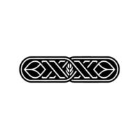 Elegant Black And White Celtic Knot With Leaf Element vector