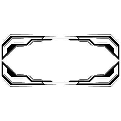 Futuristic Hexagonal Frame In Black And White, Uiux Element