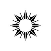 Minimalist Sunburst Geometric On White vector