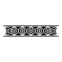 Minimalist Leaf Pattern Border, Black And White, Decorative vector