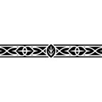 Elegant Ornamental Border With Leaf Element In Black And White vector