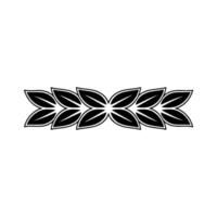 Minimalist Leaf Garland Border, Black White Decorative Element vector