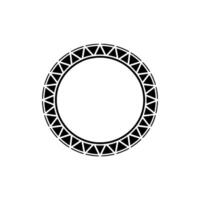 Geometric Black Circle Frame On White Abstract, Minimalist, Modern vector
