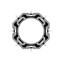 Geometric Art Deco Octagon Frame, Minimalist, Blank Center vector