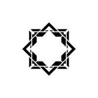 Geometric Star Mosaic, Black And White Abstract Islamic Pattern vector