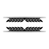 Elegant Leafy Border In Black Gray Ornamental Element vector