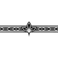 Minimalist Black White Ornamental Border With Leaf Motif vector