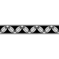 Geometric Leaf Pattern Border On White Background vector