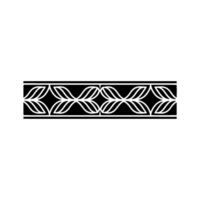 Geometric Leaf Border, Black And White Pattern On White Background vector