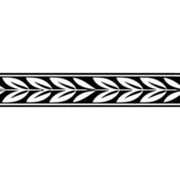 Geometric Leaf Border Pattern In Grayscale, Decorative Element vector