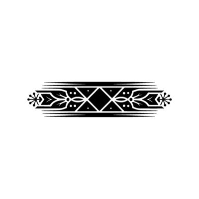 Geometric Ornamental Border, Black On White, Minimalist