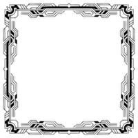 Art Deco Frame Elegant Geometric Border, Blank Space For Text vector