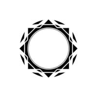 Geometric Circular Emblem With Decorative Border And White Space vector