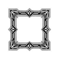 Elegant Art Deco Frame, Black And White Geometric Border, Isolated On Light Background vector