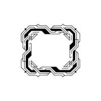 Futuristic Tech Frame Geometric Cyberpunk Element On White Background vector