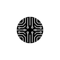 Modern Tech Circular Circuit Board On White Background vector