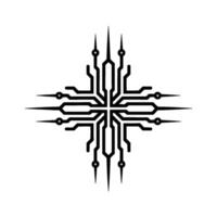 Abstract Circuit Board Cross On Gradient Background vector