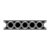 Geometric Black And White Circular Border, Minimalist Pattern vector