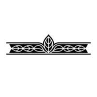 Minimalist Leafy Border Element, Black And White vector