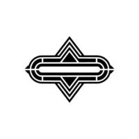 Art Deco Inspired Geometric Emblem On Light Background vector