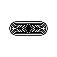 Minimalist Black And White Laurel Wreath Element vector