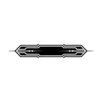 Minimalist Tech Element, Geometric Black Shape On White Background vector