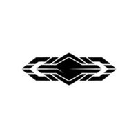 Minimalist Geometric Badge Black And White Emblem vector
