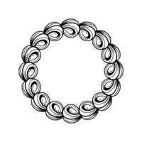 Black And White Swirl Circle Ornament, Decorative Frame, Isolated On White vector