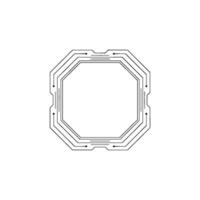 Geometric Circuit Board Frame On White Tech, Minimalist Style vector