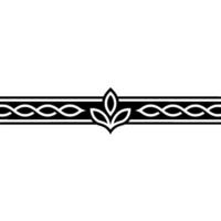 Minimalist Black And White Ornamental Border With Leaf Motif vector