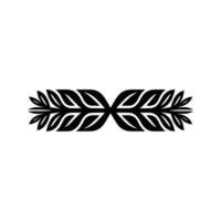 Symmetrical Leaf Motif In Black On White Minimalist Element vector
