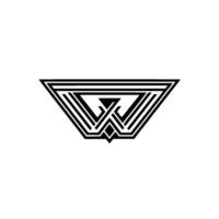 Geometric Abstraction Black White Linear vector