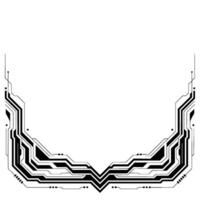Futuristic Circuitry Border Minimalist Tech On White vector