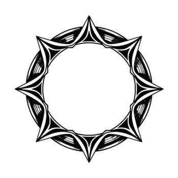 Geometric Starburst Frame With Grayscale Gradient, Art vector