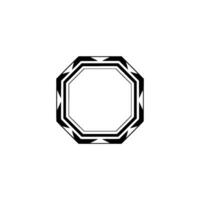 Geometric Octagon Frame In Black And White vector