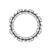 Minimalist Botanical Circle Frame, Style vector