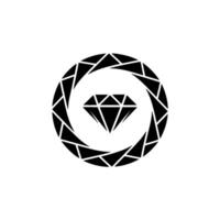 Geometric Diamond Circle Frame Gemstone, Elegant Minimalist vector