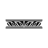Ornate Black Border With Leaf Motif On Neutral Background vector