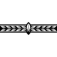 Art Deco Leaf Border On White, Elegant Element vector