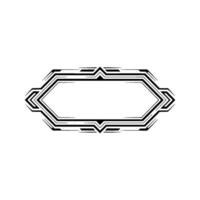 Geometric Art Deco Frame On White, Elegant Minimal vector