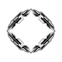 Art Deco Octagonal Frame, Geometric Black And White vector