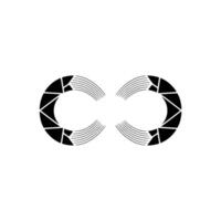 Abstract Infinity Symbol With Geometric And Linear Elements vector