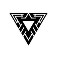 Abstract Geometric Triangle In Black And White vector