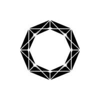 Geometric Black Octagon With Light Glare On White vector