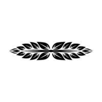 Black Leaf Motif On White Minimalist Nature Element vector