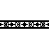 Elegant Black And White Leaf Pattern Border On White Background vector