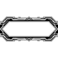Art Deco Geometric Frame, Black White, Label, Retro vector