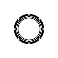 Modern Black White Circle Element With Starlike Accents On A White Background vector